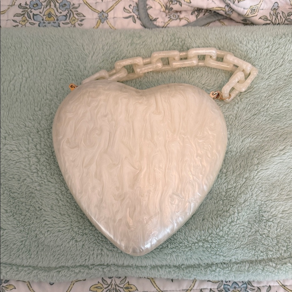 A New Day Pearl Heart Acrylic Purse